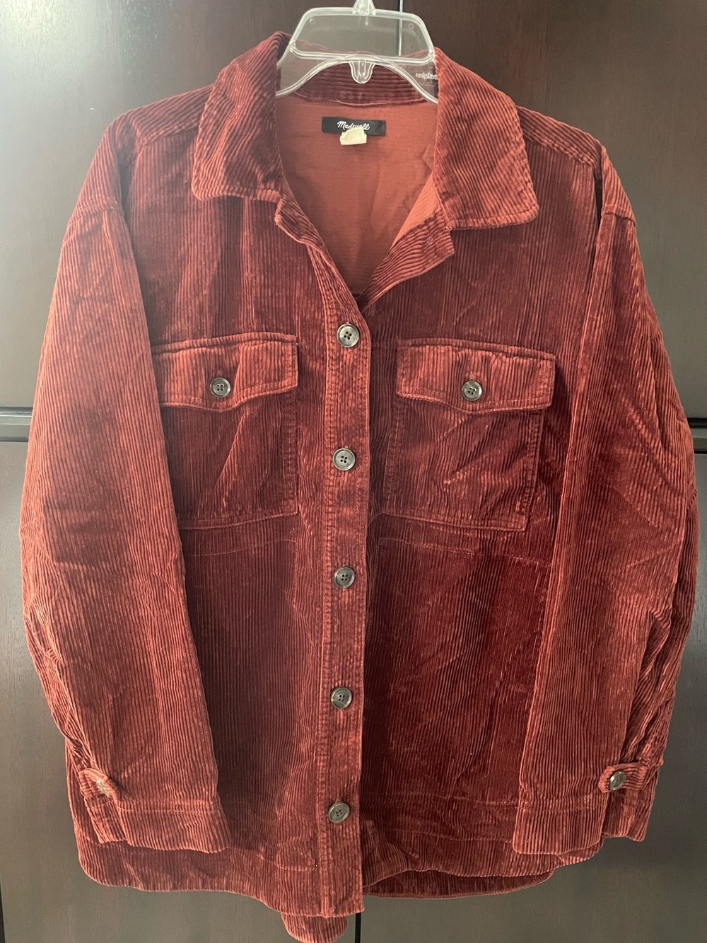 Madewell Women’s Rust Corduroy Button-Up Jacket - Shacket